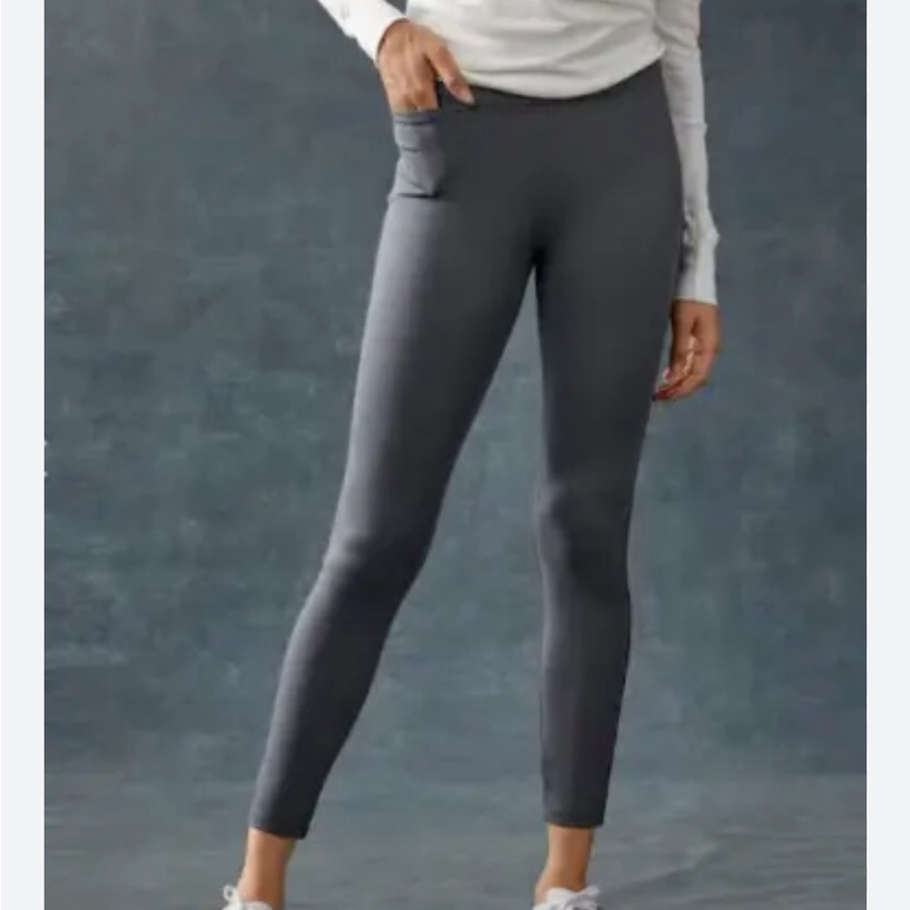 American Giant Athletic Stretch Dark Gray Leggings Made in the USA Sz 10